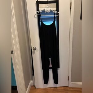 Gapbody Spaghetti Strap One Black  Jumpsuit with Streamlined Silhouette